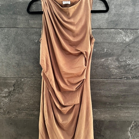 Brunello Cucinelli ruched beige dress US size M' - Picture 2 of 10